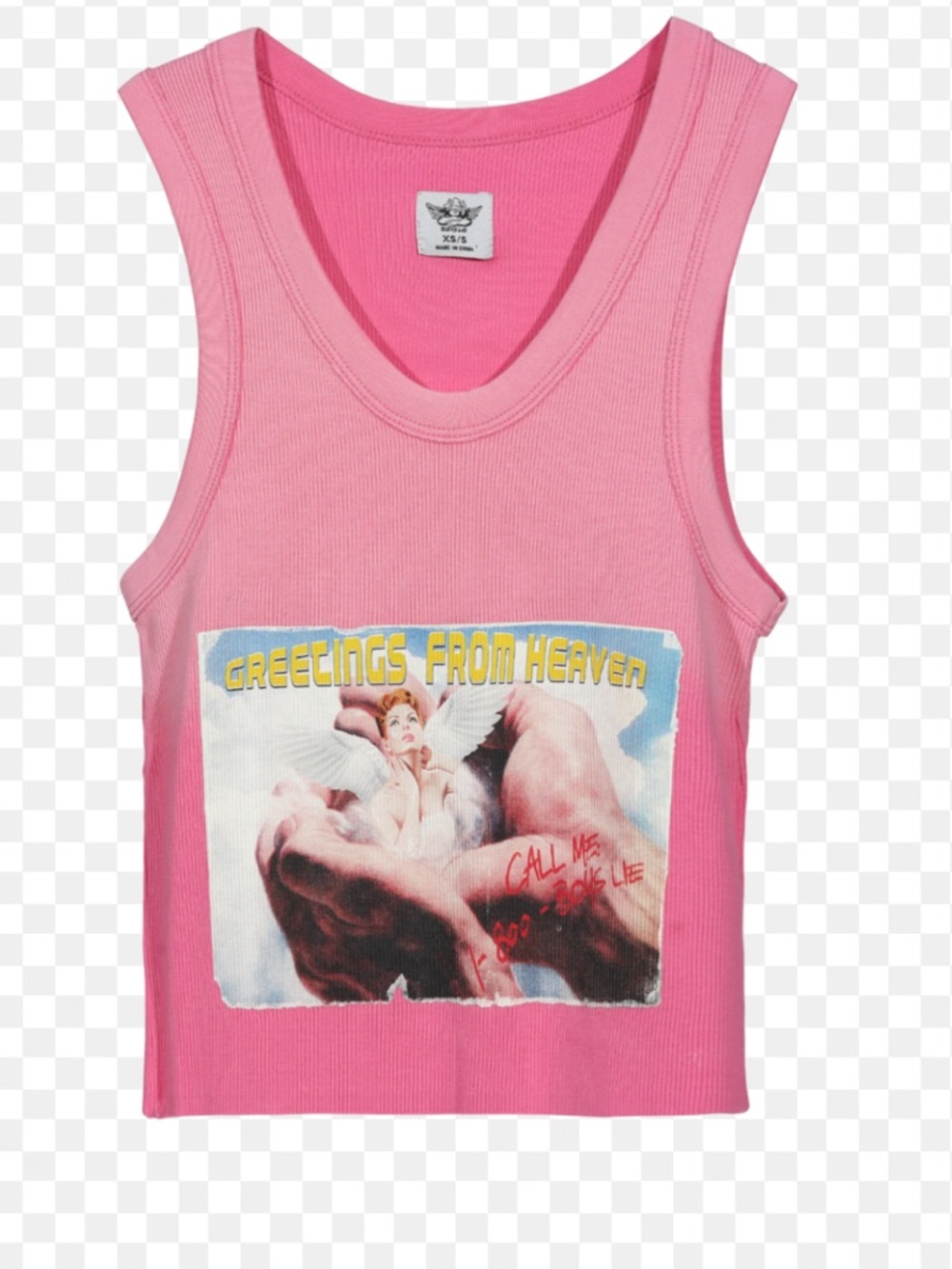 Boys Lie GREETINGS FROM HEAVEN cropped tank NWOT